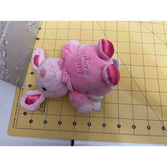 Carter's Child of Mine Pink Little Angel Rabbit with Wings Rattle Lovey Plush - Picture 7 of 7